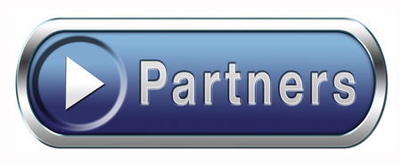 Partners button partnership and business cooperation in team workの写真素材
