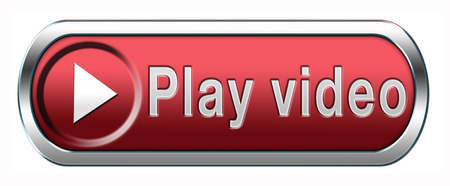 Video play clip or watch movie online or in live stream, multimedia button banner or iconの写真素材