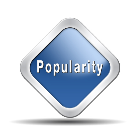 popularity fame and famous label or icon for bestseller or market leader and top product or rating in the chartsの写真素材