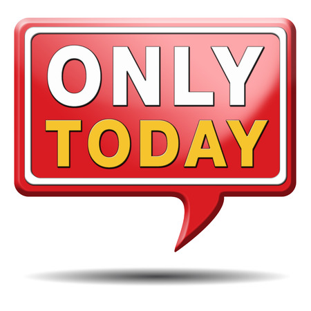 today only sign or icon limited and exclusive time offer の写真素材
