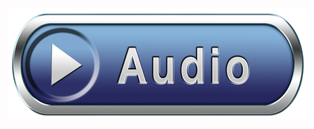audio button or icon playing musicの写真素材