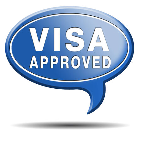 visa approved immigration stamp for crossing the border passing customs for tourism and passport control approval to enter countryの写真素材