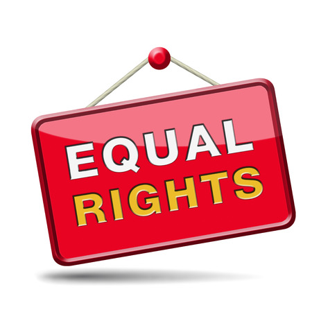 equal rights and opportunities for all women man disabled black and white solidarity discrimination of people with disability or physical and mental handicapの写真素材