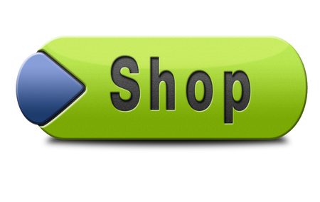 Shop sign go to the online webshop button, internet web shopping iconの写真素材