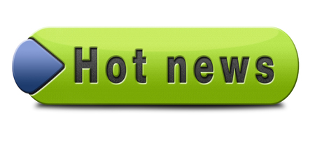 hot news item breaking latest article or press release on a daily basis sign or button の写真素材