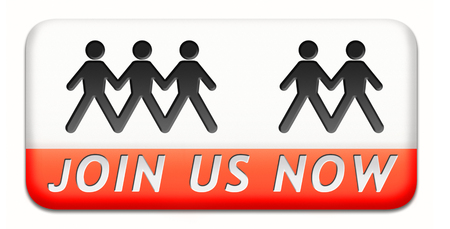 Join us now and register today. Registration icon member button or membership signの写真素材