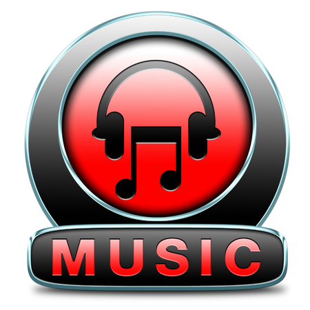 Music button or icon to play and to listen live stream or for download songの写真素材