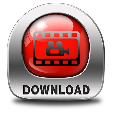 download video watch movie downloading film button or iconの写真素材