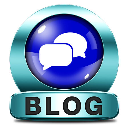 Blog online web log on personal website follow daily bloggingの写真素材