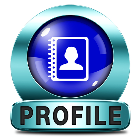 Profile personal information and bio icon or button your avatarの写真素材