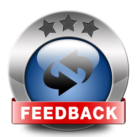 feedback or testimonials icon or button. Publical comments for improvement and customer satisfactionの写真素材