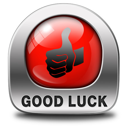 good luck icon or fortune button, best wishes wish you the best of luckの写真素材