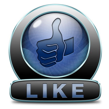 like and follow us thumbs up icon or buttonの写真素材