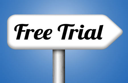 free trial membership or product promotion signの写真素材