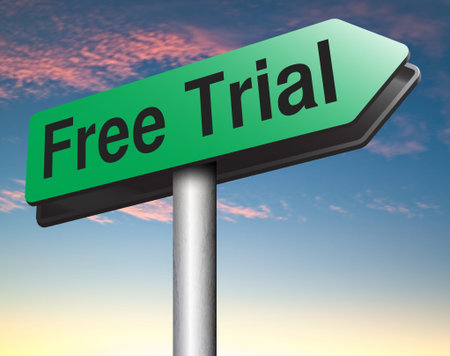 try now for free trial membership or product promotion free product sample, test or try it here and now. No charges unique promotion offerの写真素材