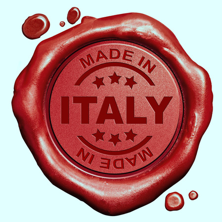 Made in Italy red wax seal or stamp, quality labelの写真素材