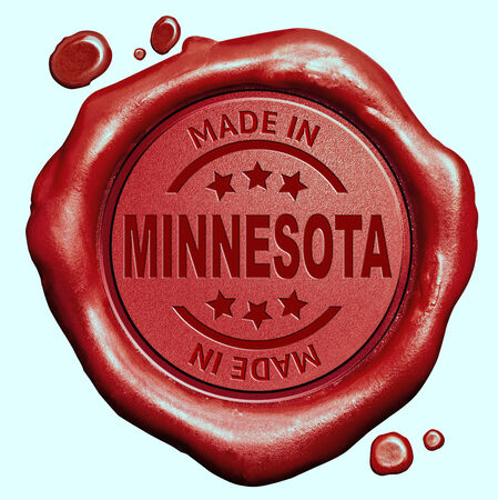 Made in Minnesota red wax seal or stamp, quality labelの写真素材