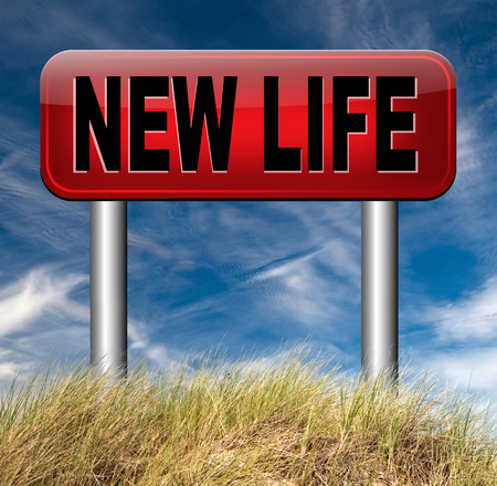 new life road to fresh begin new start signの写真素材