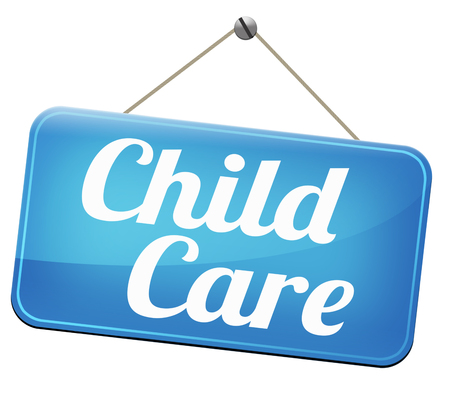 child care in daycare or crÃ¨che by nanny or au pair parenting or babysitting protection against child abuseの写真素材