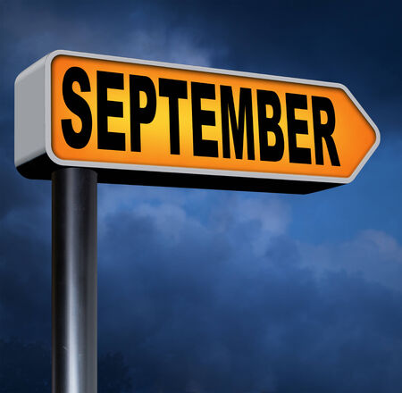 september end of summer and begin fall or autumn month event agendaの写真素材