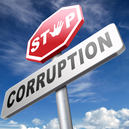 stop corruption fraud and bribery political or police can be corruptの写真素材