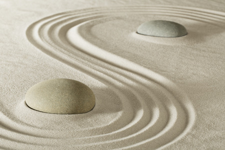 zen stone garden meditation rock for balance purity and serenity in relaxation. Tao buddhism, spa wellness treatmentの写真素材