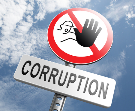 corruption paying bribery political gouvernment or police stop corrupt politiciansの写真素材