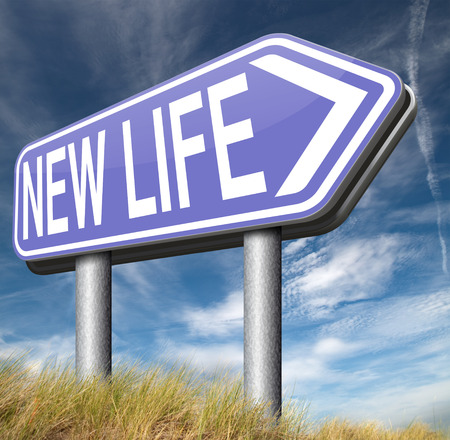 new life road to fresh begin new start signの写真素材
