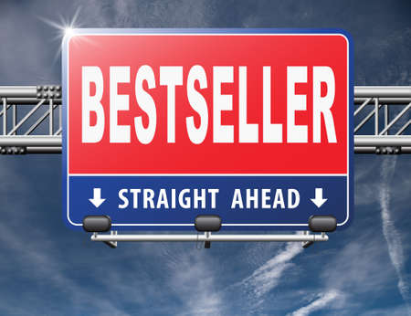 Bestseller, most popular road sign popularity billboard for best seller or market leader and top product or rating in the chartsの写真素材