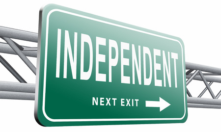 independent, road sign billboard.の写真素材