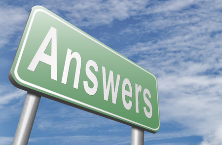 find answers and search truth to questions, every question has an answer to solve the problemの写真素材