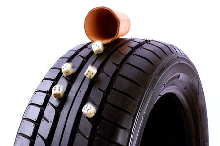 Tyre and Cubeの写真素材