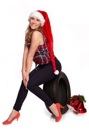 Christmas Greetings for the tire tradeの写真素材