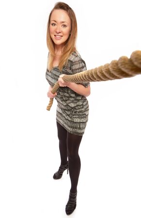 women with ropeの写真素材