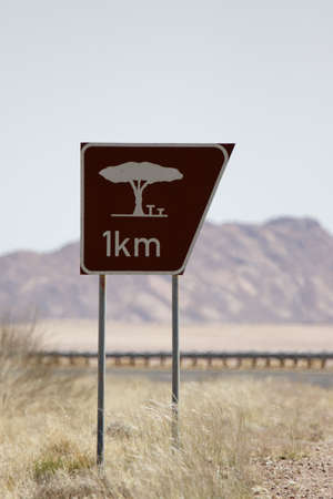 Road sign pointing to a rest area in Namibiaの写真素材