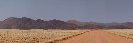 Panorama of the Tiras Mountains in Namibiaの写真素材