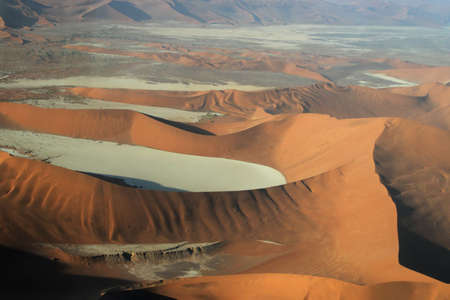 Aerial view of the Namib Desert in Namibia over Deadvleiの写真素材