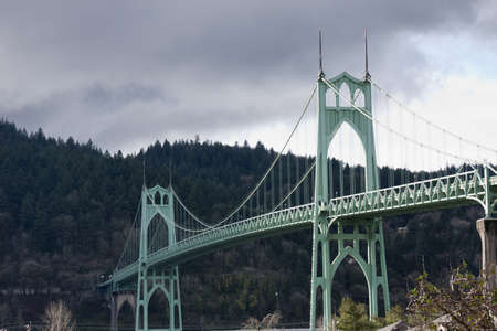 Beautiful Image of Saint John's Bridge in Portland, Oregon.の写真素材
