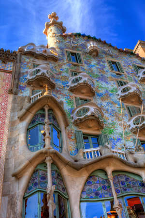 BARCELONA, SPAIN - FEBRUARY 25: Casa Batllo on February 25, 2012 in Barcelona, Spain. The famous building was designed by Antoni Gaudi. のeditorial素材