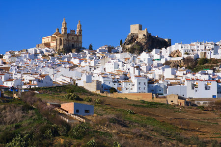 View of Olvera, one of the white villages of the province of Cadiz, Andalusia, Spain の写真素材