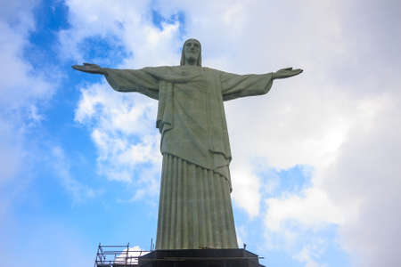 RIO DE JANEIRO, BRAZIL - JUNE 16: Christ the Redeemer, located on top of Corcovado, Rio's highest mountain at approximately 2,330 feet above sea level, and will be a popular destination for the FIFA World Cup Fans in 2014.のeditorial素材
