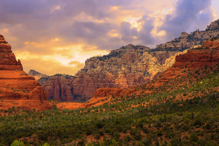Beautiful Sunset Scenery of Sedona, Arizonaの写真素材