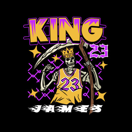 king reaper 23 for streetwear basketballのイラスト素材