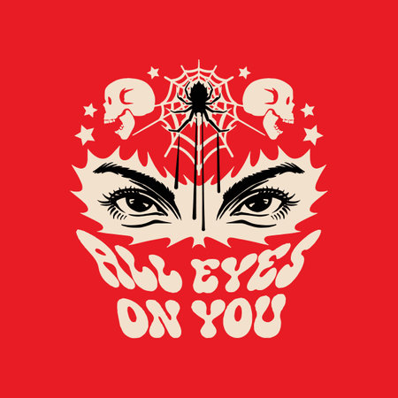 Day of The Dead, spider drip, all eyes on you streetwear vectorのイラスト素材