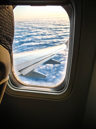 A view of clouds from an airplane.の写真素材