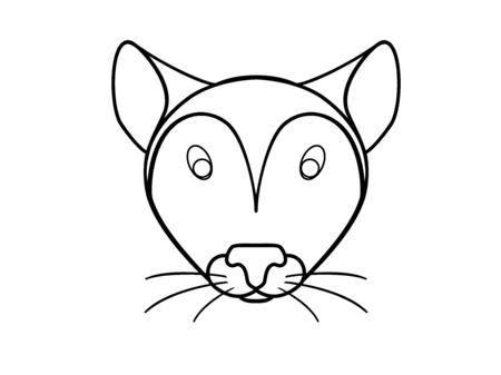 Mouse, mouse head, rodent. Rat. Decorative rat, hamster. Line drawing for coloring. Children's picture. Outline hand drawingのイラスト素材