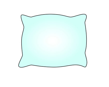 Pillow. White rectangular pillow - linear vector illustration with gradient.のイラスト素材