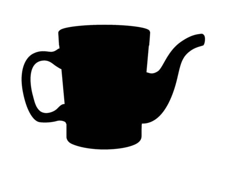 Silhouette of a garden watering can. Watering can - vector black silhouette for  pictogram. Watering can sign or icon for plants.のイラスト素材