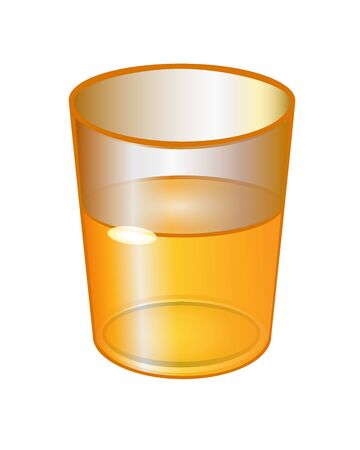 Glass cup with orange drink - vector full color picture. Glass with orange juice in cartoon style.のイラスト素材
