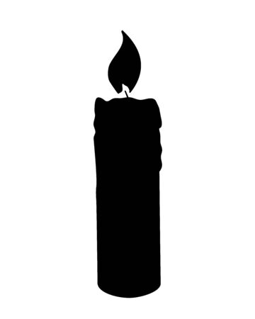 Candle silhouette. Wax burning candle silhouetteのイラスト素材